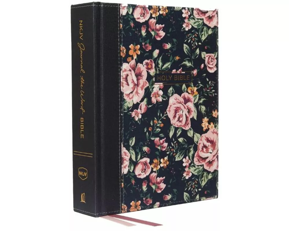 NKJV, Journal the Word Bible: Reflect, Journal or Create Art Next to Your Favorite Verses (Cloth over Board, Blue Floral, Red Letter, Comfort Print)