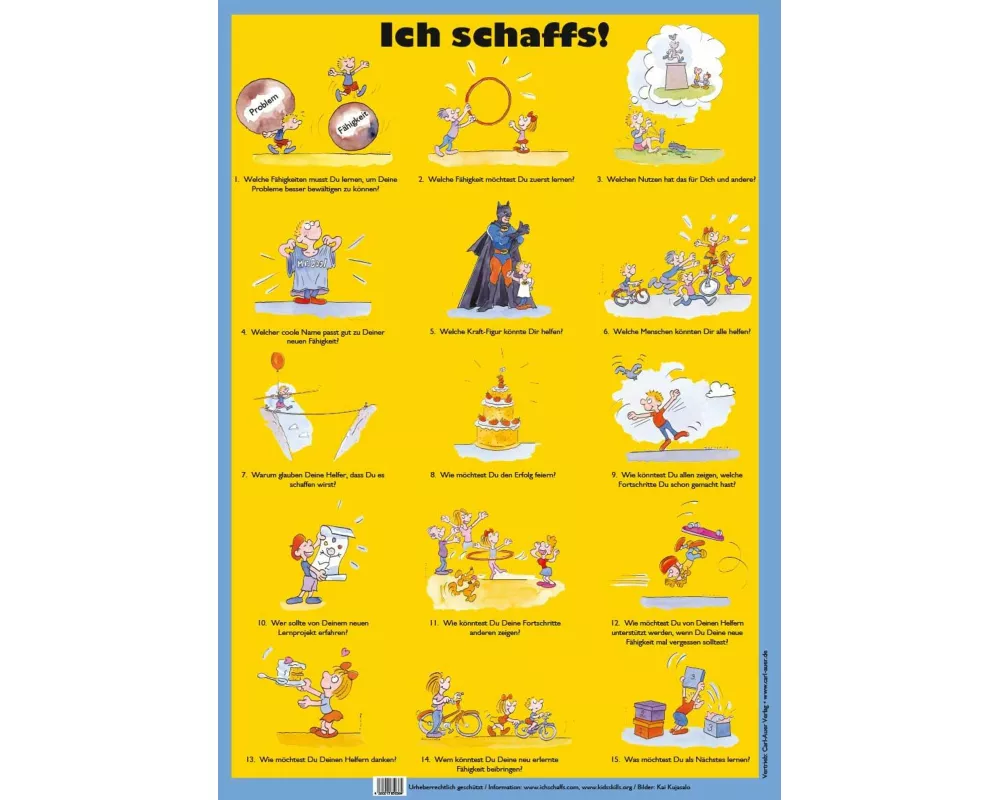 "Ich schaff's"-15-Schritte-Poster