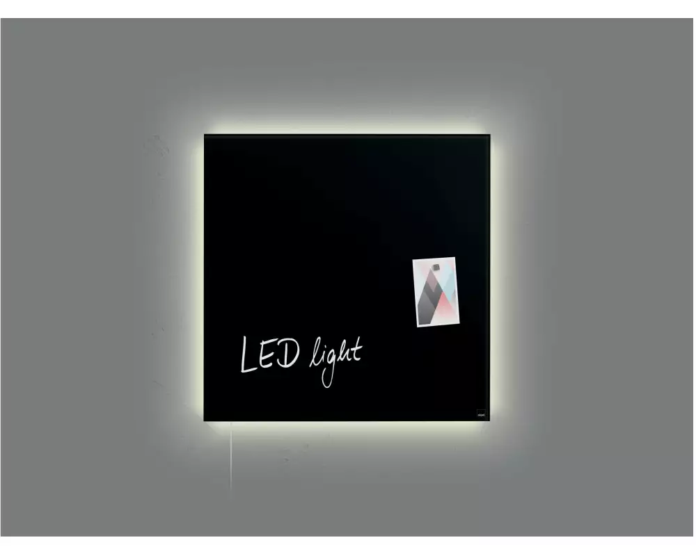 Sigel Glassboard LED artverum 48 cm x 48 cm, Schwarz