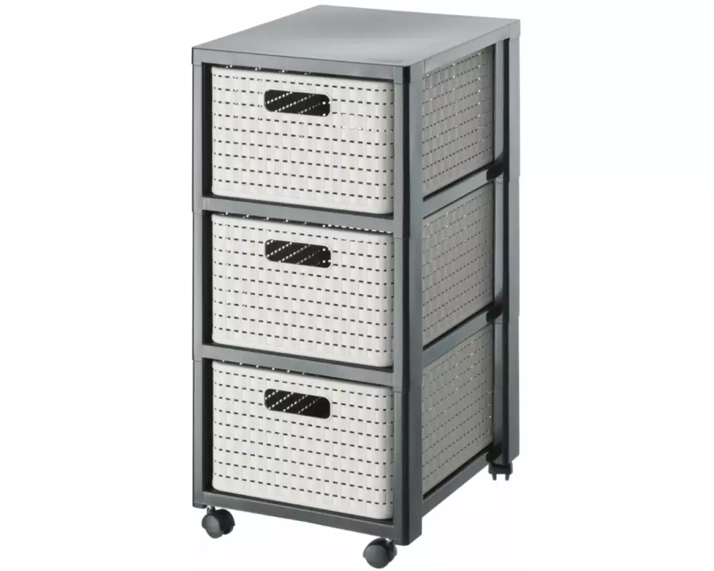 Rotho Schubladenbox Tower Country A4, Cappuccino