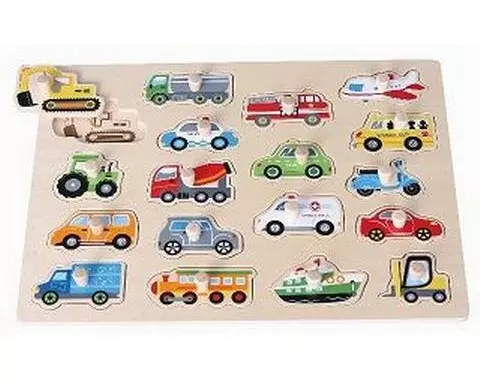 Spielba Holzspielwaren Puzzle Fahrzeuge gross mit Griffli