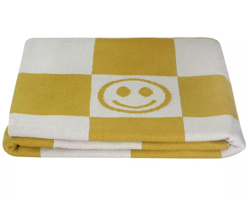 Kindsgut Kuscheldecke Smiley Senf