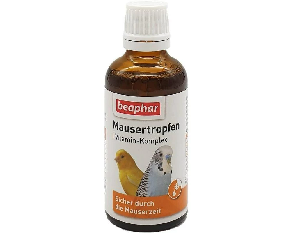 Beaphar Mausertropfen 50 ml, Vitamintropfen für Ziervögel