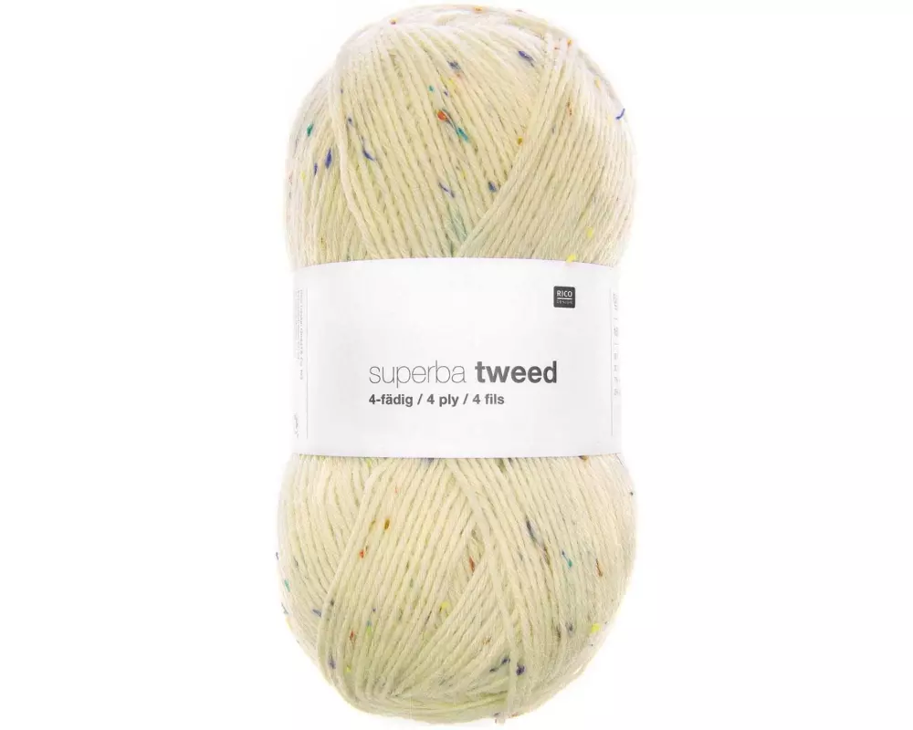 Rico Design Wolle Soft Tweed für Socken 4-fädig, 100 g, Crème