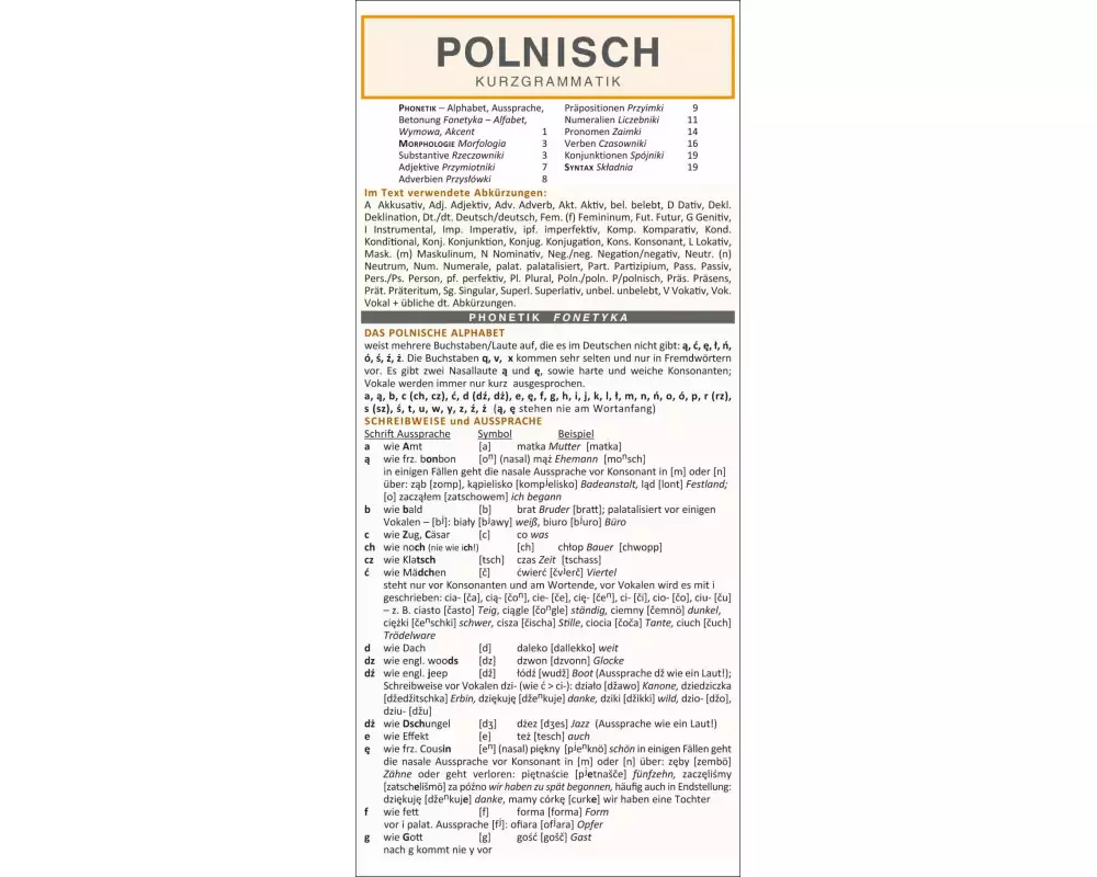 Leporello: Polnisch Kurzgrammatik – Die komplette Grammatik im Überblick