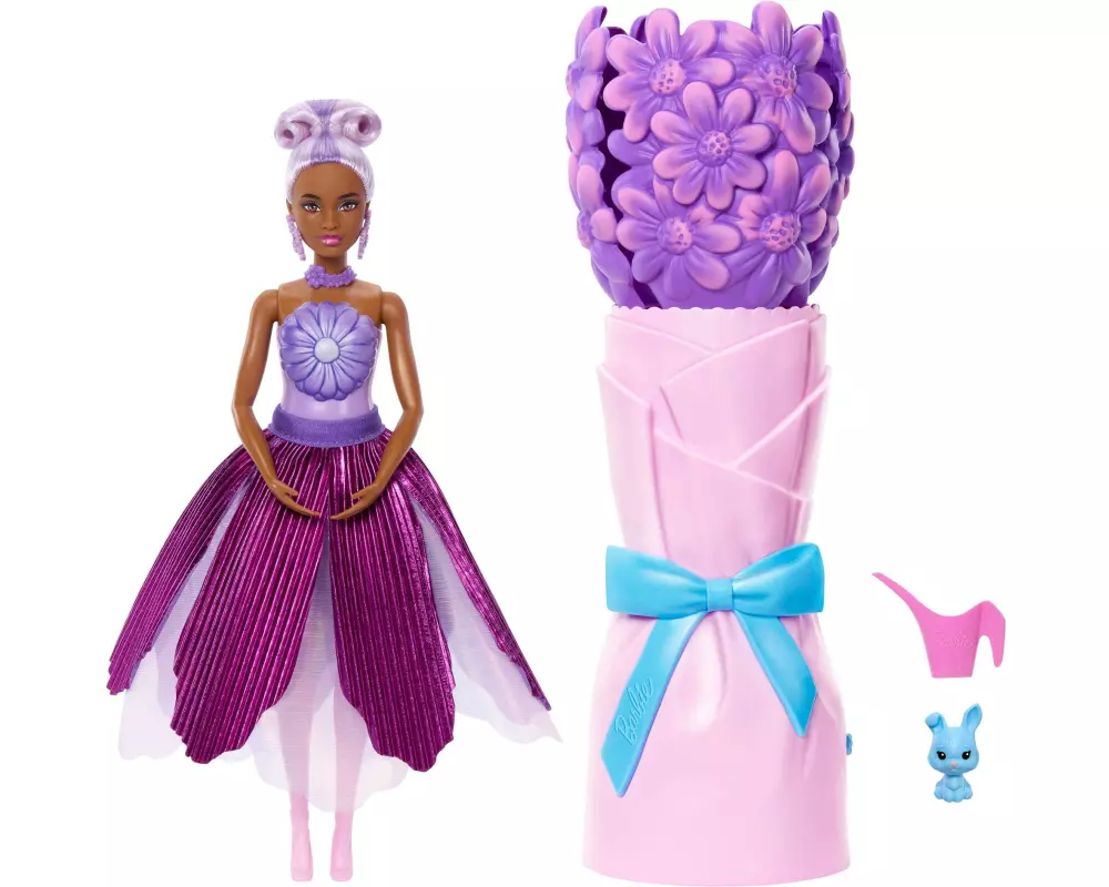 Barbie Spielset Flower Surprise Puppe Lila Blümchen