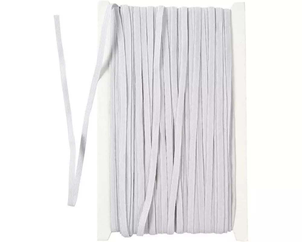 Creativ Company Elastikband 6 mm x 50 m, Weiss