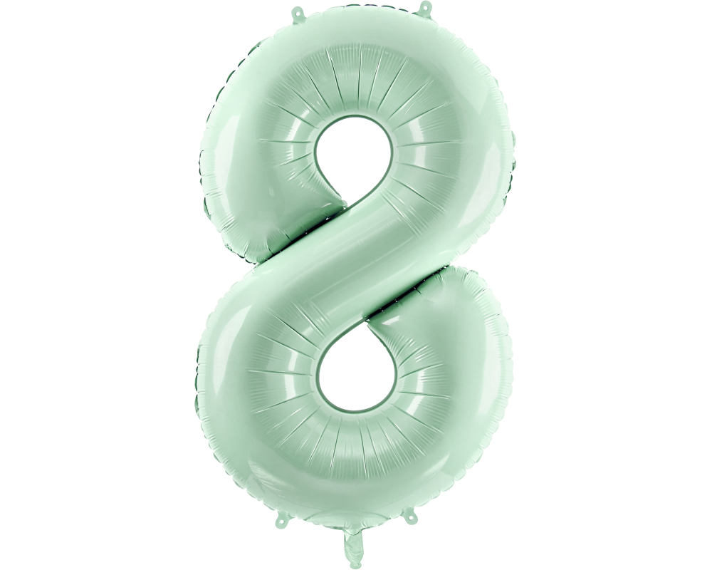 PARTYDECO Folienballon Ziffer 8 72cm FB230G-8-012 hellgrün