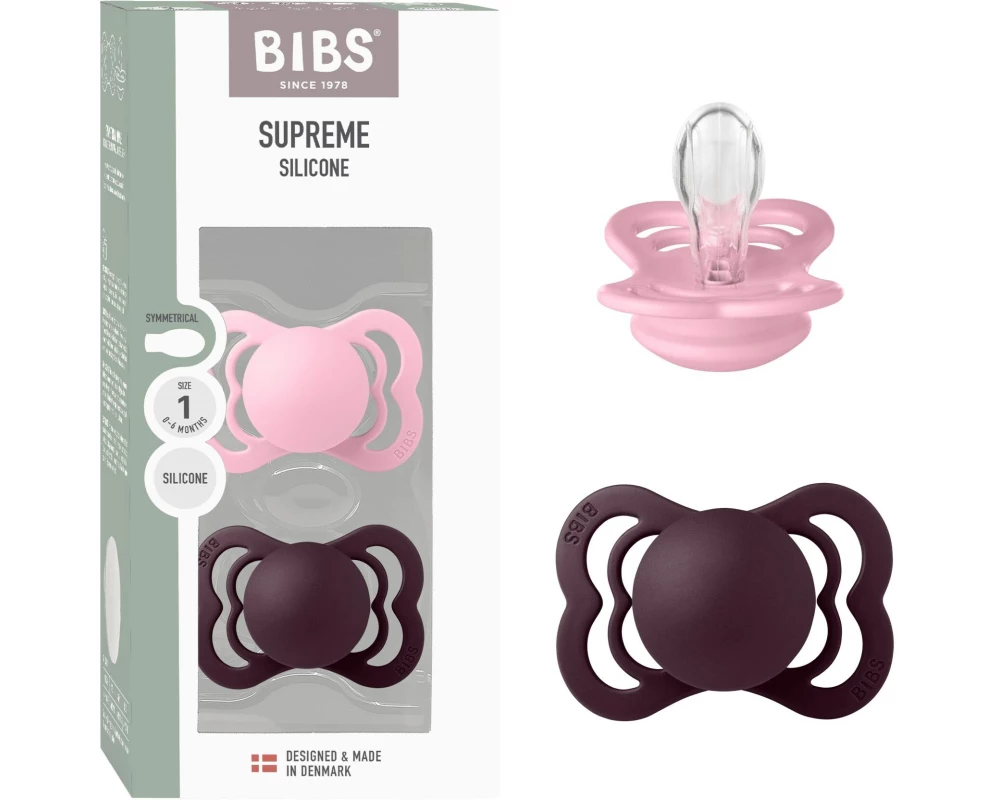 Bibs Supreme 0-6m, 2 Stk. / Baby Pink_Plum