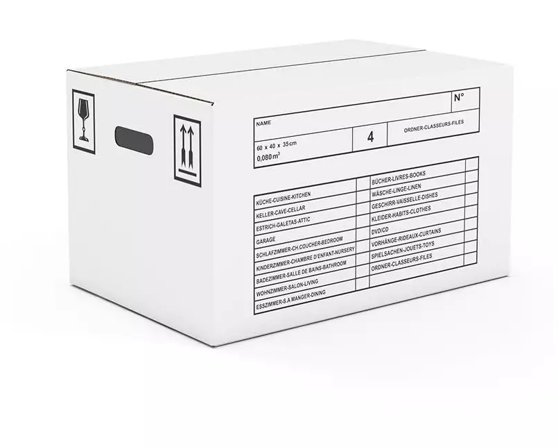 Antalis Umzugsbox 60 x 40 x 35 cm 10 Stück Weiss