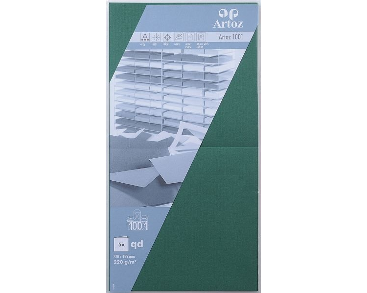 ARTOZ Karten 1001 310x155mm 107452263 220g, racing green 5 Blatt