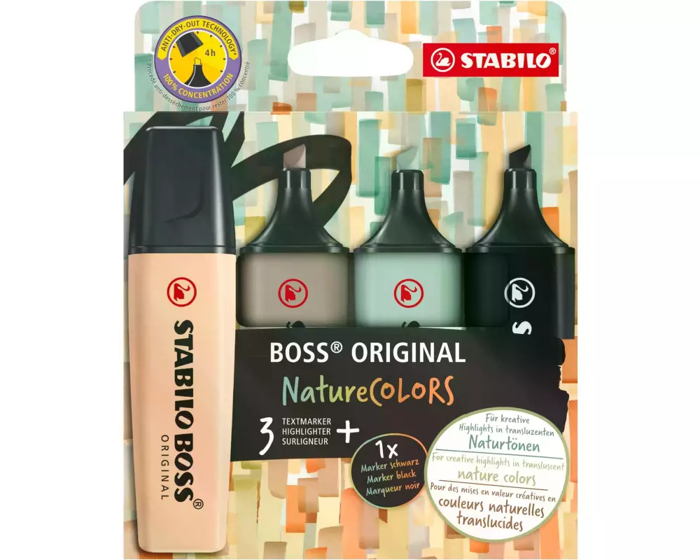 STABILO Textmarker BOSS ORIGINAL NatureColors 4er Set