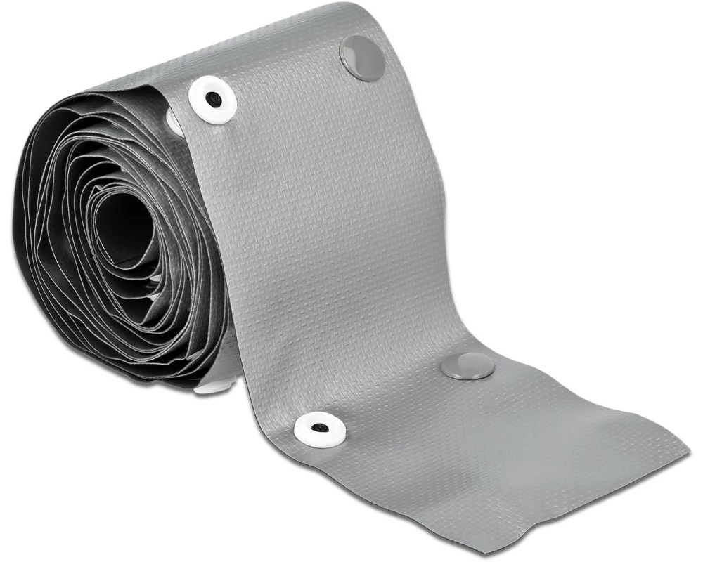 Delock Kabelschlauch 2 m x 10 mm, Knopfverschluss Grau