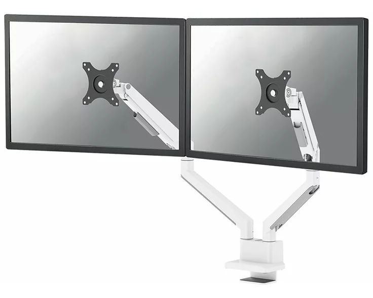 NEOMOUNTS Next Slim Desk Mount double display topfix clamp/grommet white