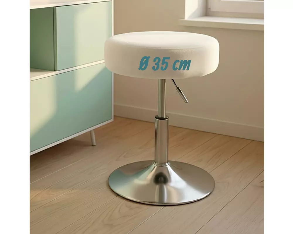 relaxdays Schminkhocker Weiss/Silber