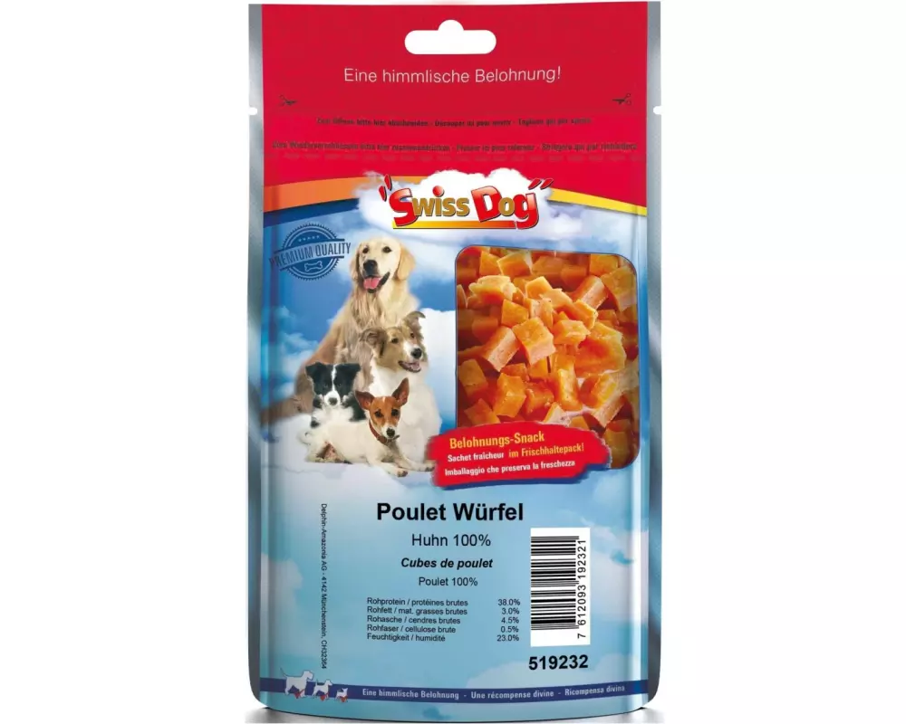 SwissDog Leckerli Poulet Würfel, 120 g