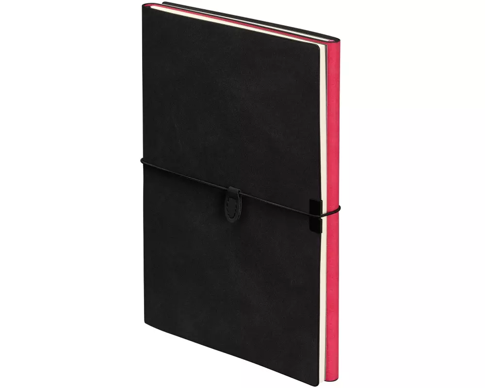 Kolma Notizbuch Smooth 2 in 1, A5, gepunktet/ blanko, schwarz/pink