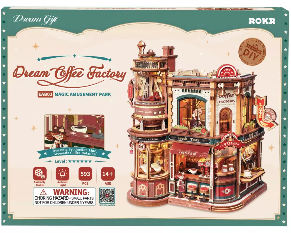 ROKR ROKR Dream Coffee Factory 3D Holz, mechanisch