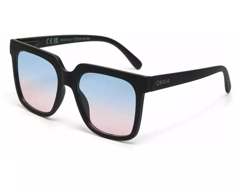 OKKIA Sonnenbrille Roma Black, Blue Pink Lens