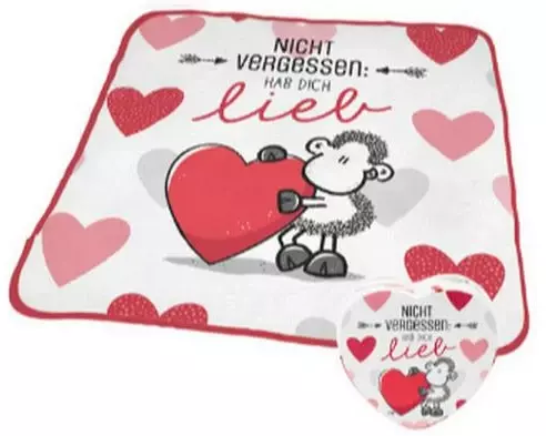Sheepworld Handtuch Hab dich lieb 30 x 30 cm, Mehrfarbig