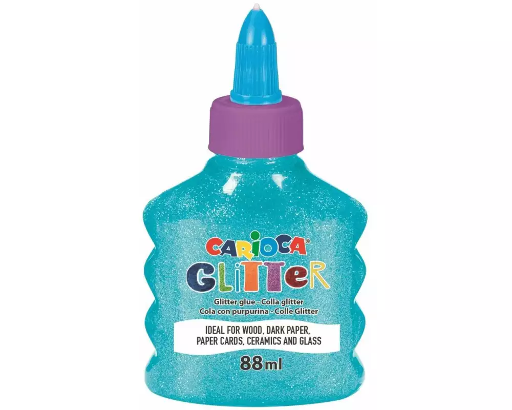 Carioca Bastelkleber Glitter Neon 88 ml, Neonblau