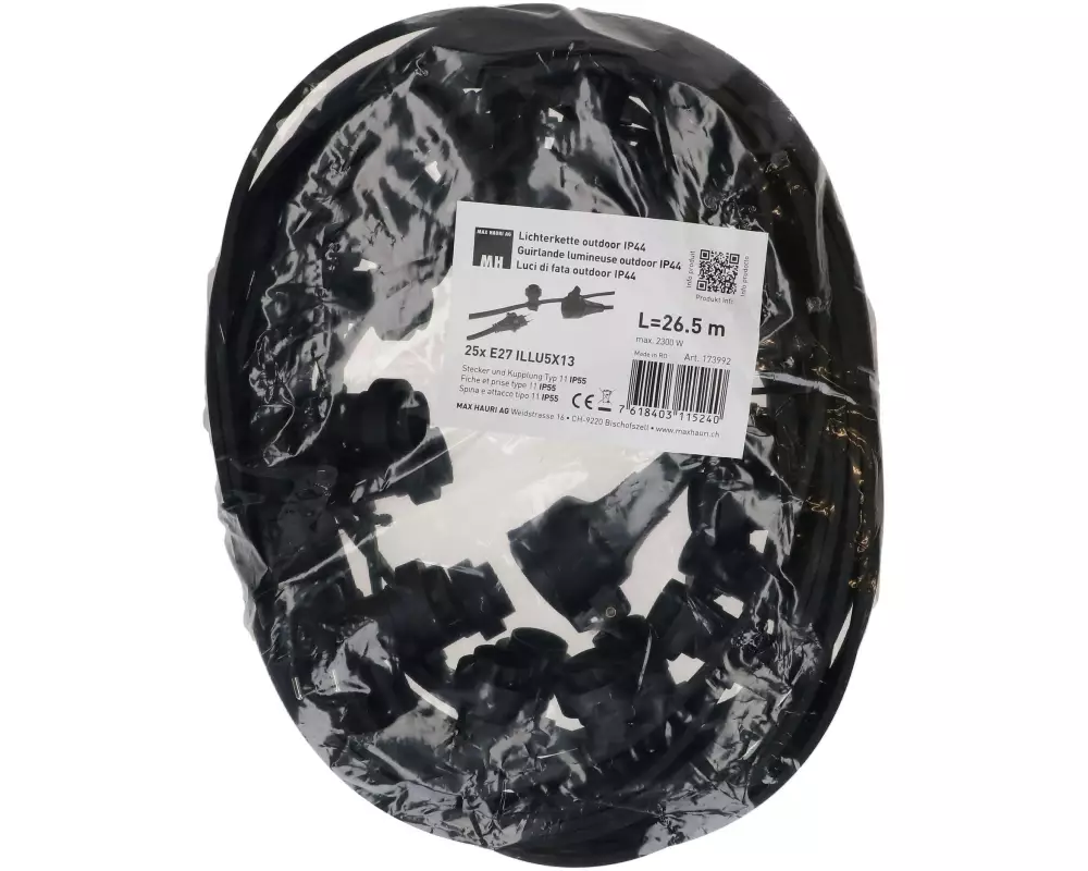 Max Hauri Lichterkette outdoor 25x E27 ILLU5 x 13 L=26.5m Typ 11 IP55