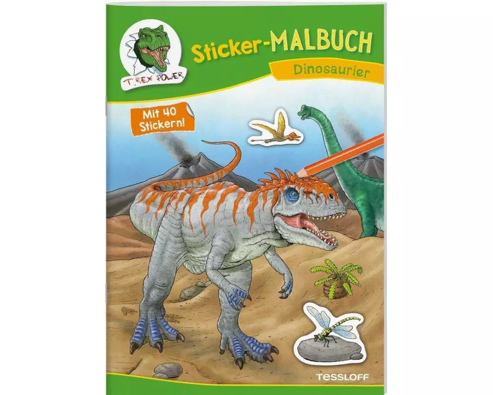 Sticker-Malbuch Dinosaurier