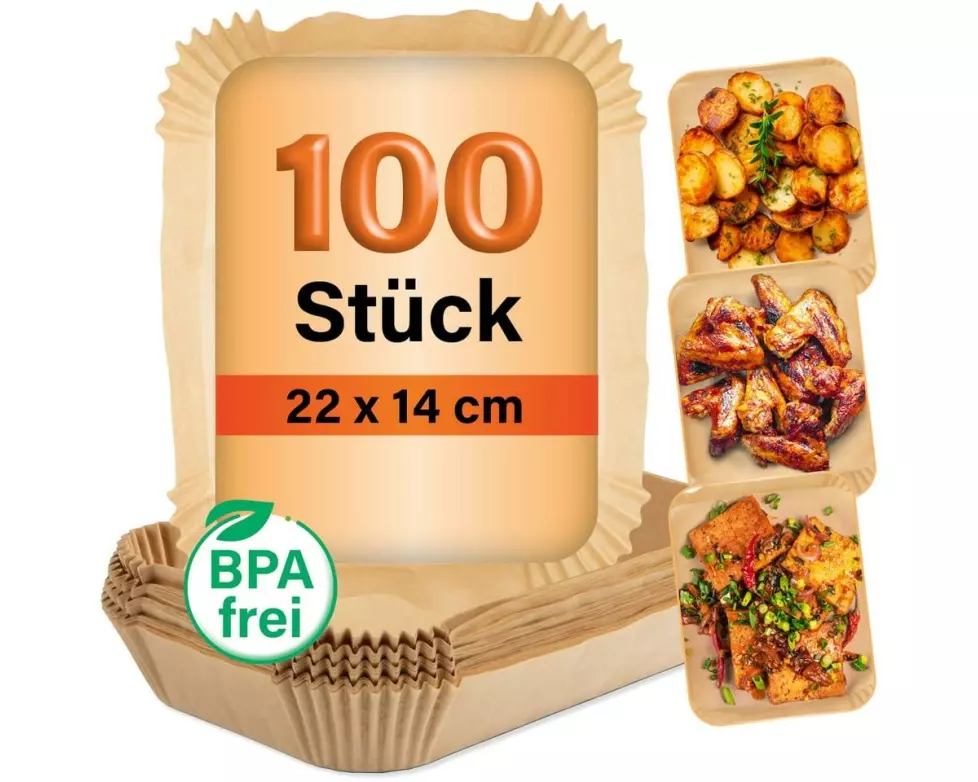 GOURMETmaxx Backpapier 100 Stück, 22 x 14 x 4.5 cm