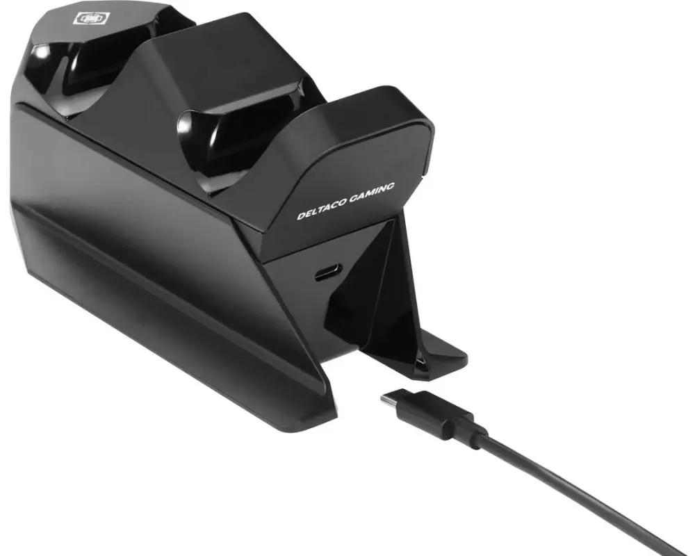 DELTACO Ladestation Dual Charger PS5 Schwarz