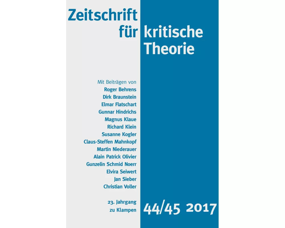 Zeitschrift für kritische Theorie, Heft 44/45
