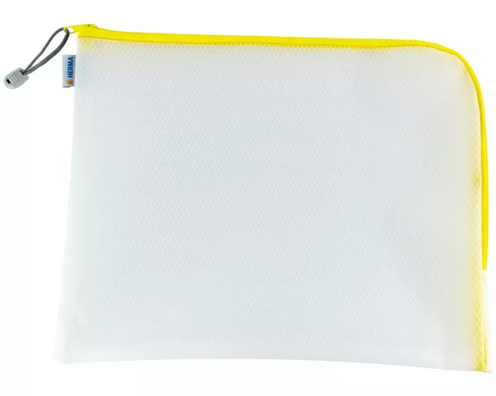 HERMA Etui Mesh Bag 36 x 28 cm, Gelb/Weiss