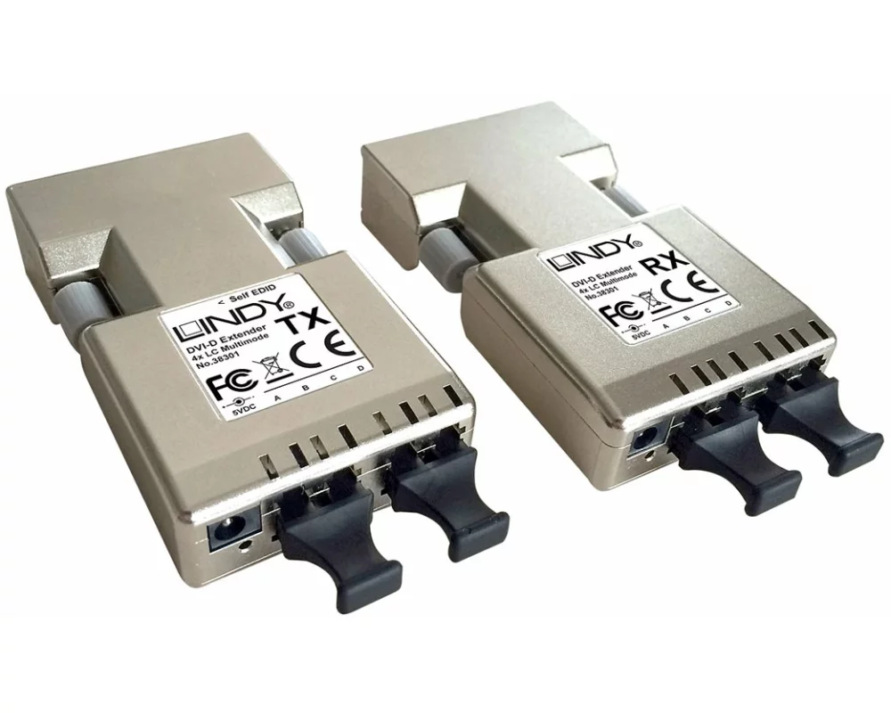 LINDY DVI-D Extender 500m Fiber 2x Duplex LC Multimode 1920x1200