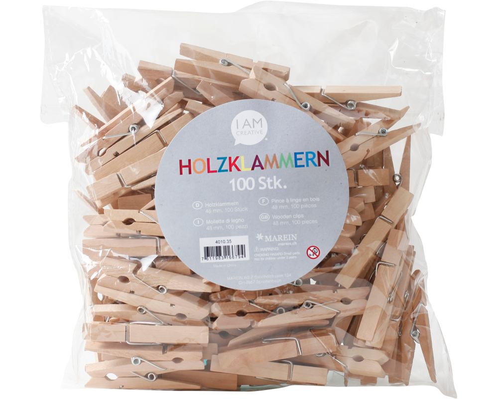 I AM CREATIVE Holzklammern 48mm MAA4010.35 100 Stück