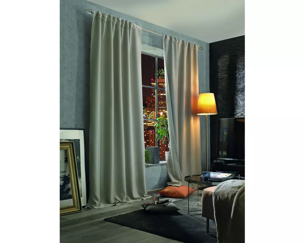 Stotz Decor AG Nachtvorhang mit Faltenband Maloja 135 cm x 160 cm, Natur