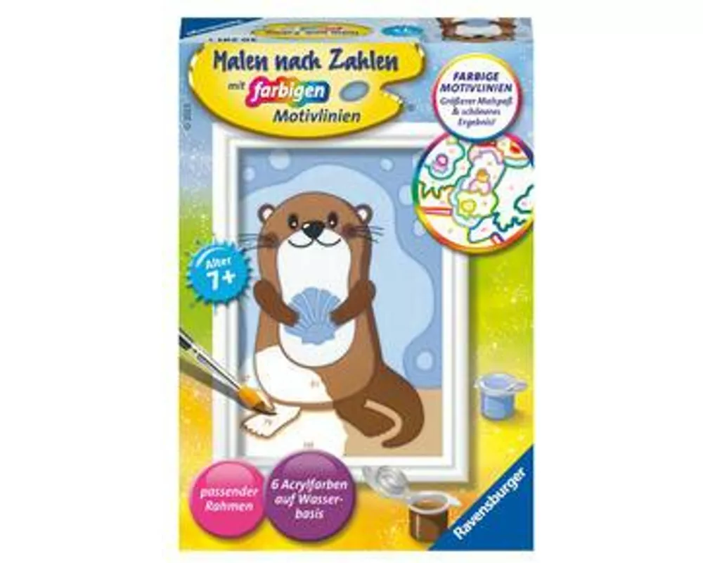 CreArt, Malen nach Zahlen Kinder - Fröhlicher Otter