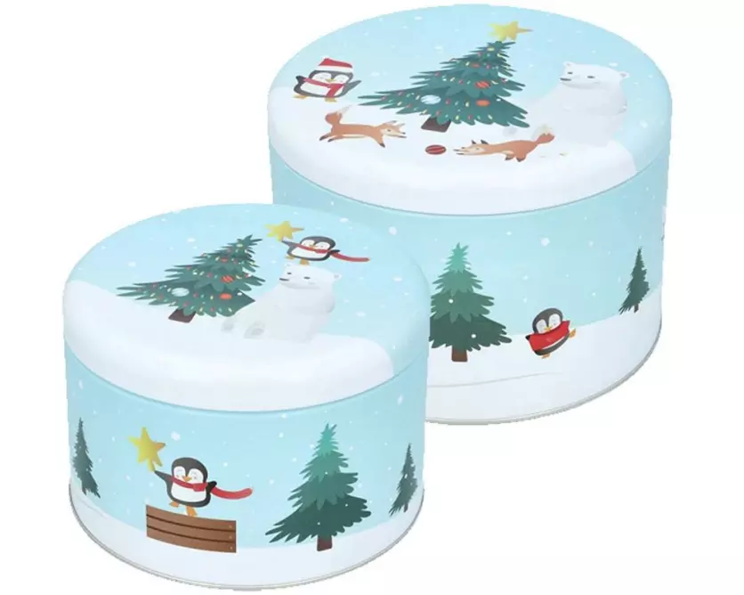 RBV Birkmann Guetzli-Dose Christmas Decoration 2-teilig, LØ15 cm,XLØ18 cm