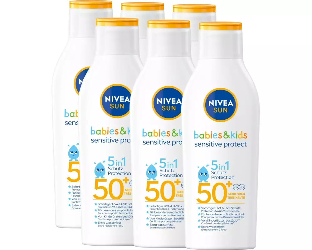 NIVEA SUN Sonnencreme Kids Sensitive Protect LSF 50+ 6 x 200 ml