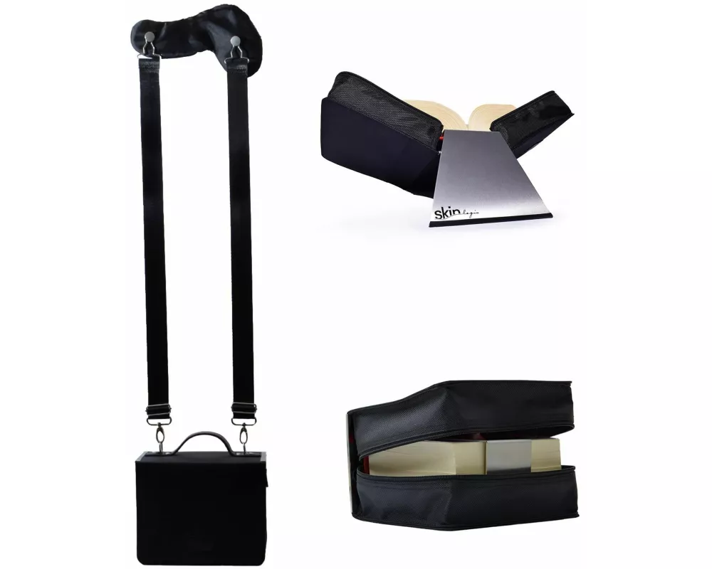 SKIN Tasche BASIC Gr. XL (Habersack) onyx-schwarz / mit Tragegurt & Buchstütze