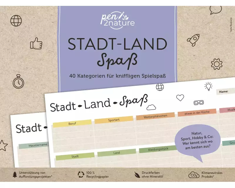 Stadt-Land-Spaß • 40 Kategorien für kniffligen Spielspaß