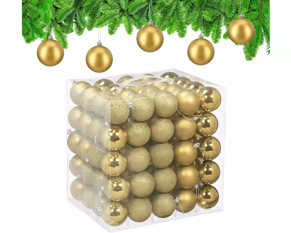 relaxdays Weihnachtsbaumkugeln Gold/Silber
