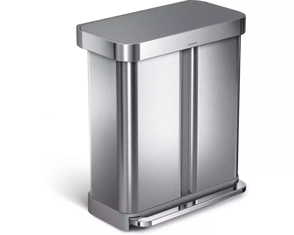 Simplehuman Abfalleimer Step Can 34+24 l Silber