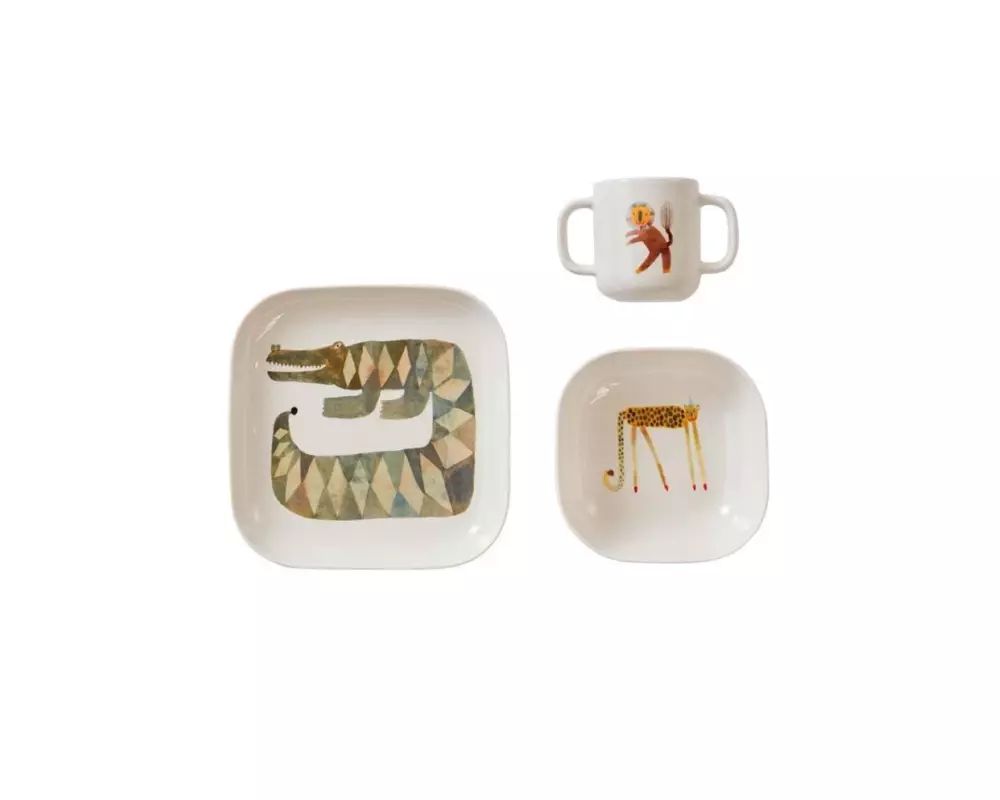 OYOY Kindergeschirrset Moira Crocodile 3-teiliegs Set