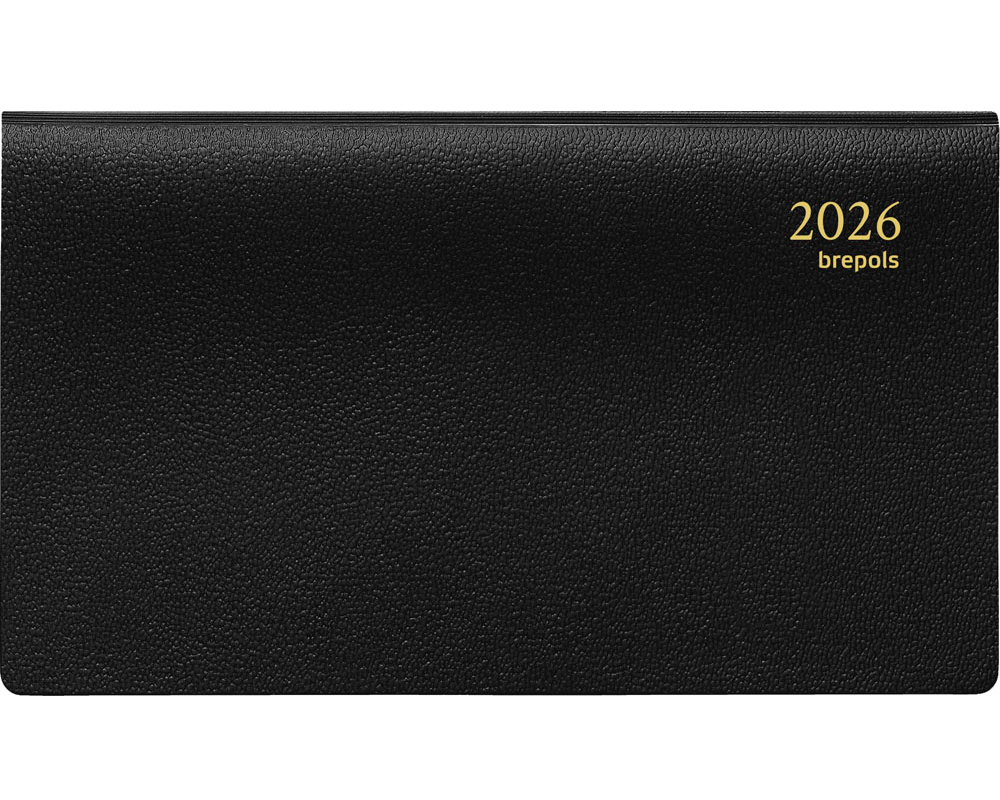 BREPOLS Agenda Omniplan Genova 2026 0.738.2051 1W/2S schwarz 9x16cm