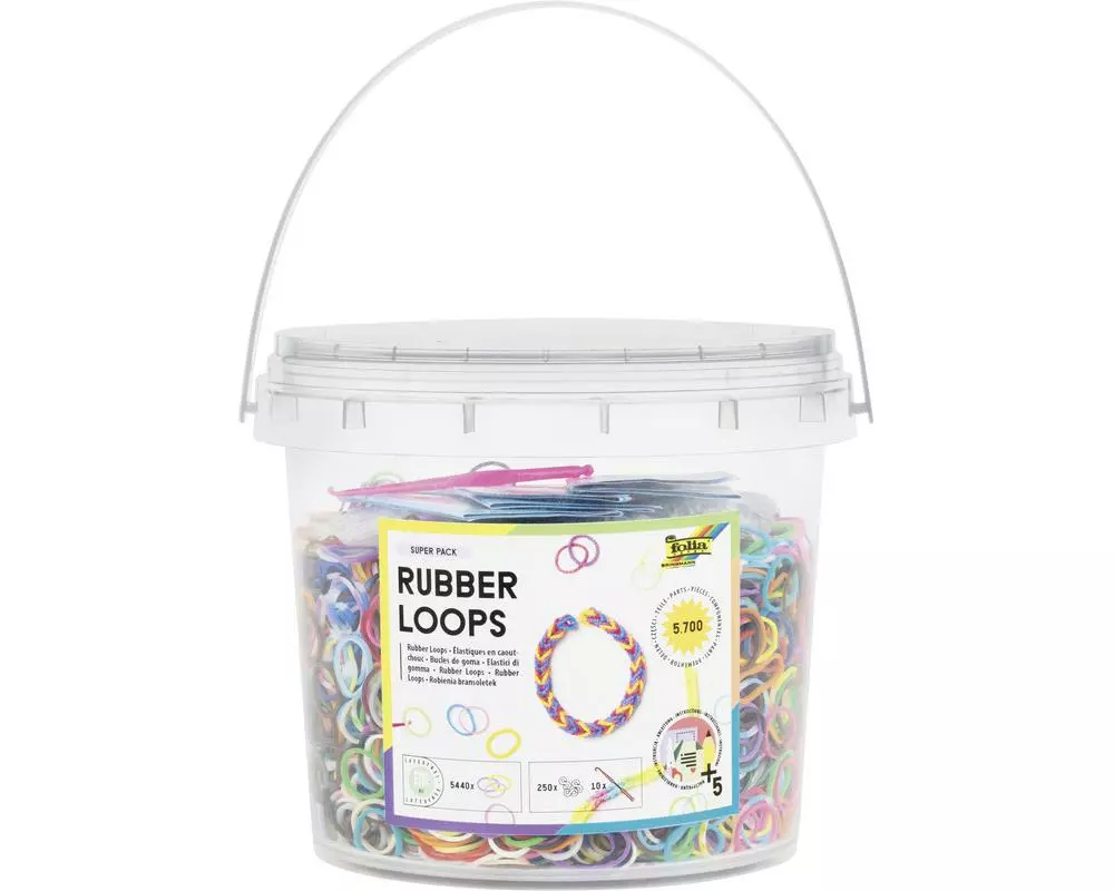 Folia Rubber Loops SUPER PACK, 5.700 Teile Mehrfarbig