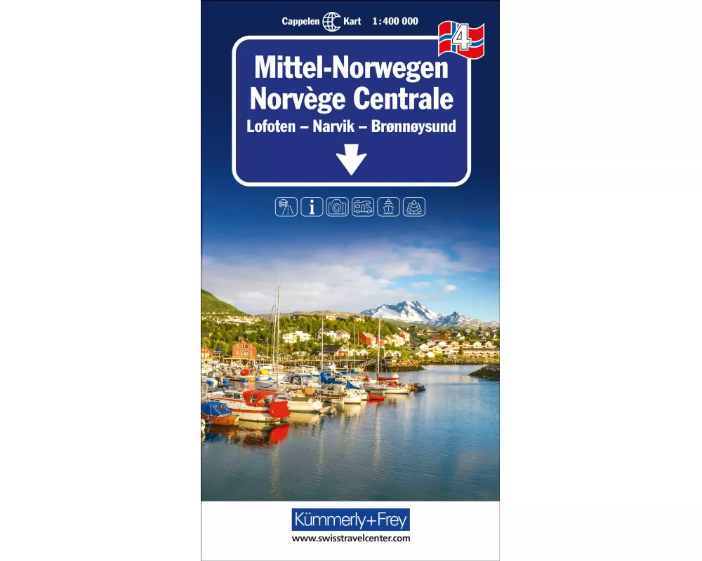 Kümmerly+Frey Regional-Strassenkarte 4 Mittel-Norwegen 1:400.000