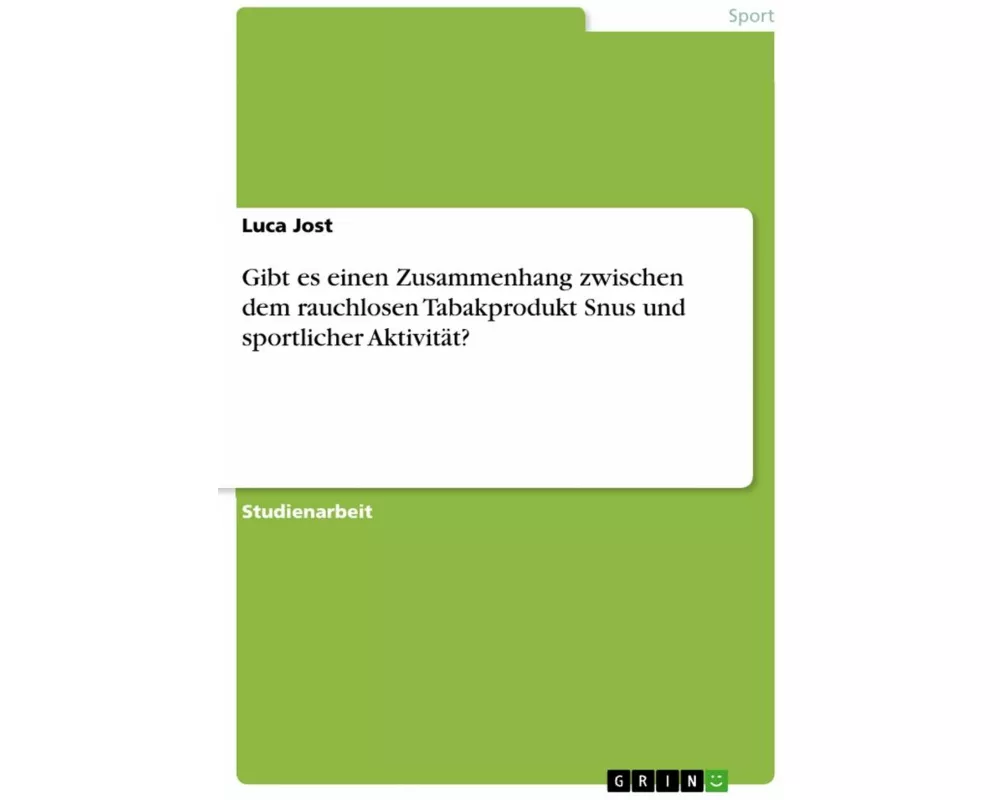 Gibt es einen Zusammenhang zwischen dem rauchlosen Tabakprodukt Snus und sportlicher Aktivität?