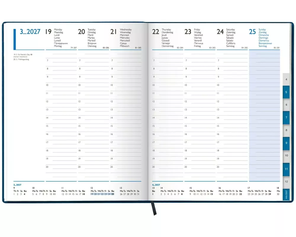 Simplex Wochenagenda Studioplan Roma 1 W/2 S, 170 x 240 mm, Schwarz