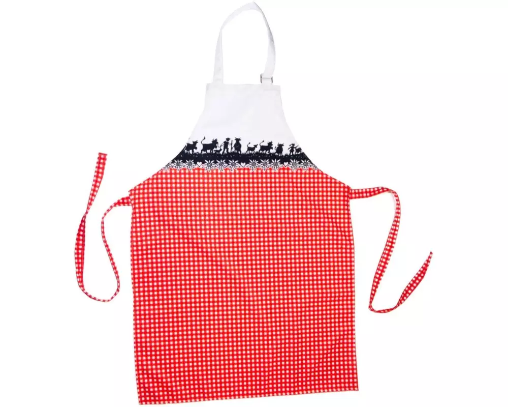 Trendform Kochschürze Swiss Vichy Weiss/Schwarz/Rot