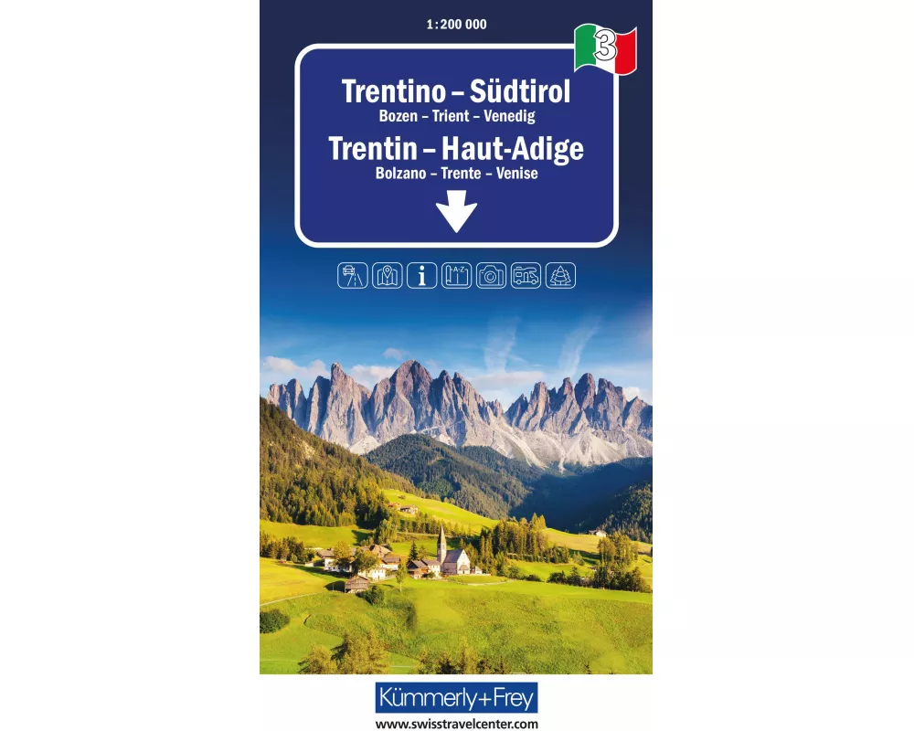 Kümmerly+Frey Regional-Strassenkarte 3 Trentino, Südtirol 1:200.000