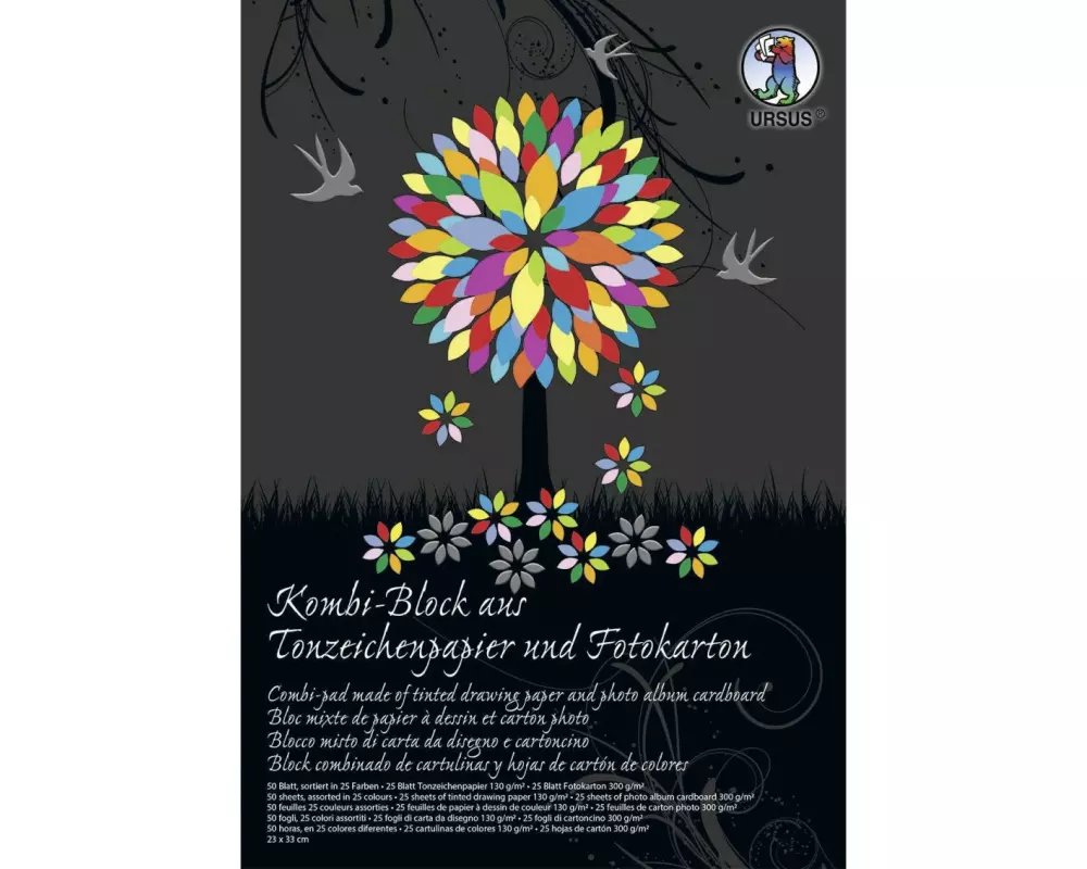 URSUS Tonzeichenpapier 23 x 33 cm 25 Farben